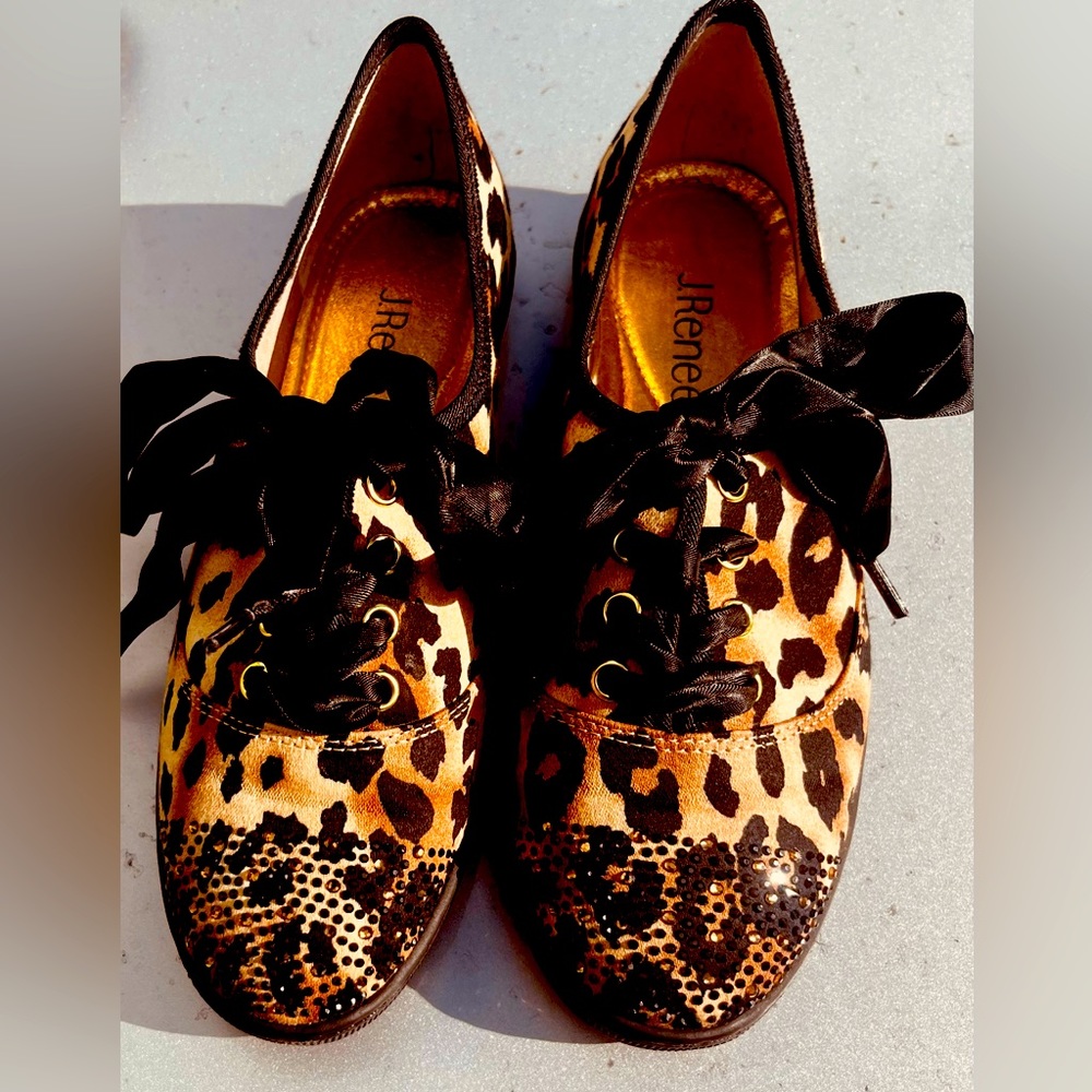 JRene sparkle toe oxfords